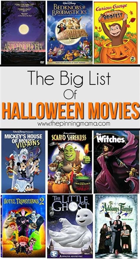 The Big List of Halloween Movies for Kids • The Pinning Mama | Halloween movies kids, Halloween ...