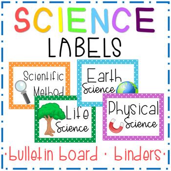 Science Labels - Posters : Life, Earth, Physical, Scientific Method