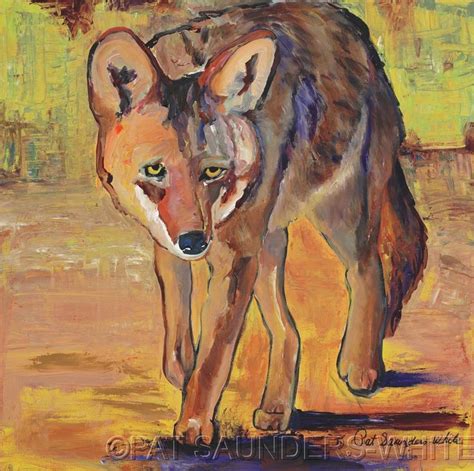 Pat Saunders-White, Colorful Animals,acrylic painting,coyote painting acrylic, painting, coyote ...