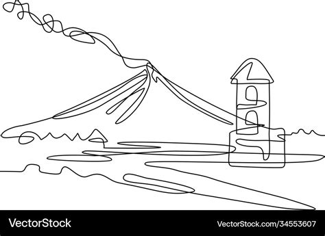 Mayon Volcano Black And White Clipart