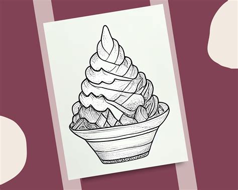 10 Cup Ice Creams Coloring Pages Ice-cream Illustrations Printable ...