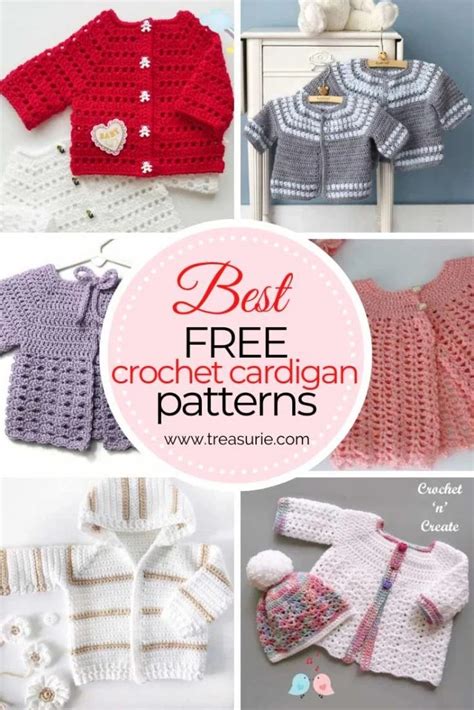 19 Free Crochet Baby Cardigan Patterns & Sweaters to Make Today! | TREASURIE