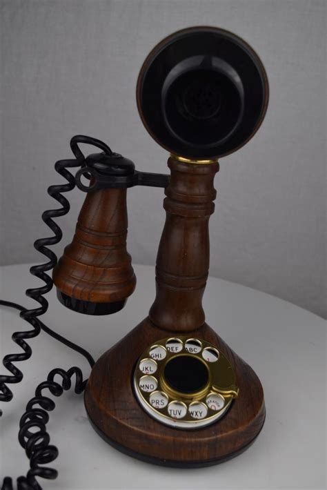 Reproduction Wooden Candlestick Phone with Rotary Dial - Oldphoneworks – oldphoneworks