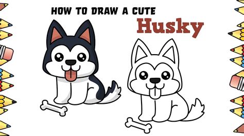 How To Draw A Cute Husky Puppy Step By Step