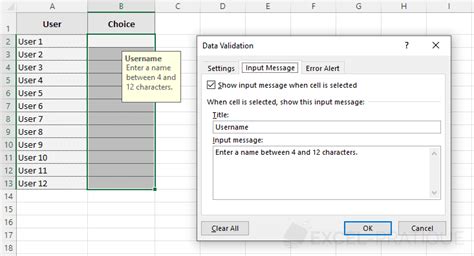 Excel Training: Data Validation