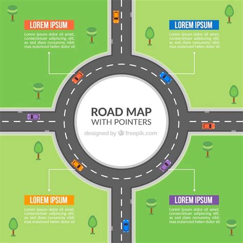 Road map with pointers in flat style | Free Vector