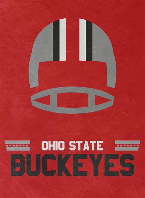 Ohio State Buckeyes Vintage Football Art Mixed Media by Joe Hamilton ...