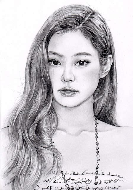 NAMIL ART: Pencil Portrait Drawing - BLACKPINK. Jennie (K-pop Pencil ...