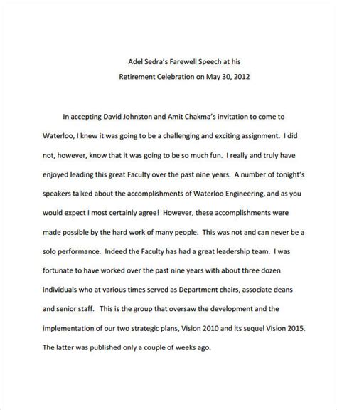 Retirement Speech - 7+ Examples, Format, PDF, Tips