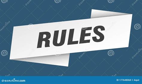 Rules Banner Template. Rules Ribbon Label Stock Vector - Illustration ...