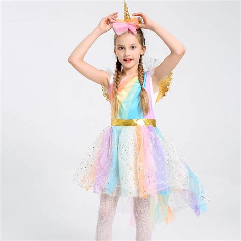 Kids Beautiful Unicorn Costume Dress Halloween Party Dress-in Girls Costumes from Novelty ...