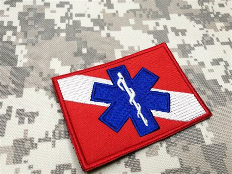 EMS EMT Rescue DIVER Diving Patch Scuba Skin Rescue Diver Patch Embroidered Morale Patch Sew on ...