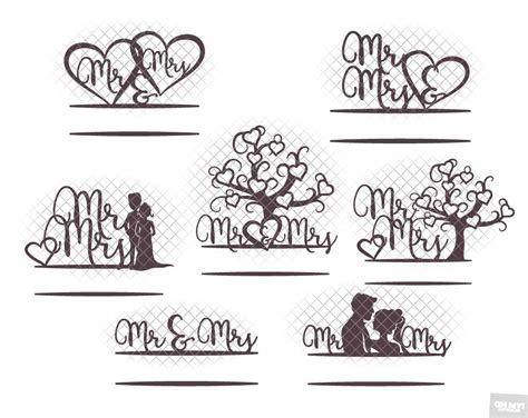 Wedding Cake Topper SVG with DXF/EPS/JPG/PNG • OhMyCuttables