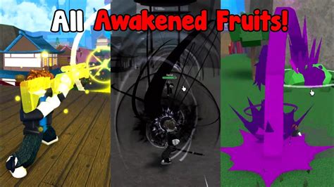 ALL NERF AWAKENED FRUITS DAMAGE AND SHOWCASE in King Legacy - YouTube