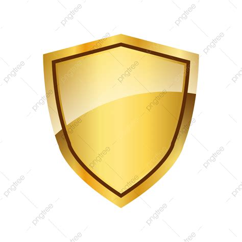 Golden Shield Badge PNG Image, Premium Golden Metallic Security Shield Badge Logo 01, Shield ...