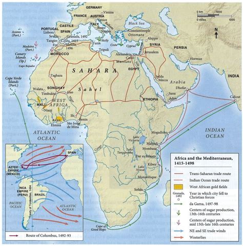 African Trade Routes 1400 CE | Modern world history, Africa map, Ancient maps