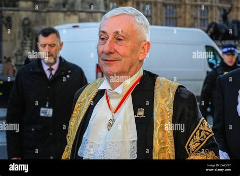 London, UK. 16th Jan, 2024. Sir Lindsay Hoyle, the current Speaker of the House of Commons, and ...