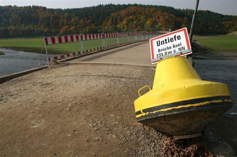 Lost Bridge, Reservoir Edersee, Germany Stock Image - Image of green, autumn: 6959917