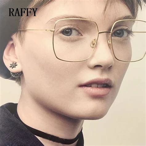 Big Square Eyeglasses Frame Vintage Metal Frame Glasses Women Eyeglasses Frames Eyewear ...