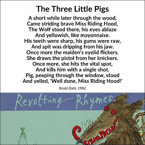 Read Revolting Rhymes a while.... It never fails to bring a smile. Our ...