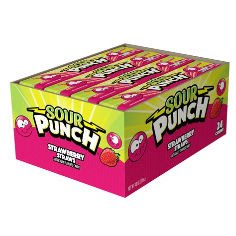 Sour Punch Straws, Strawberry, 2oz Tray (24ct Caddy) - Walmart.com ...