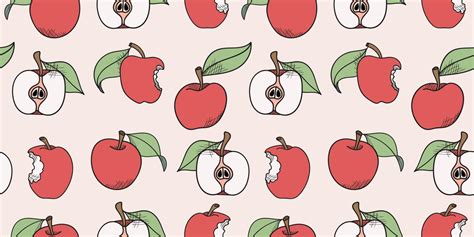 Apple seamless vector pattern background, apple illustration 16189509 ...