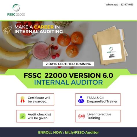 FSSC 22000 Version 6.0 Internal Audit Training - Online Training