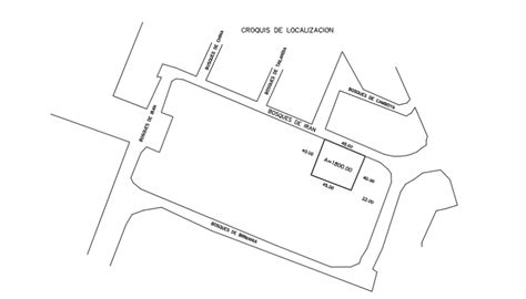 Location map of house plot area simple design drawing - Cadbull