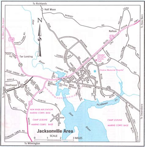 Maps of Jacksonville, North Carolina