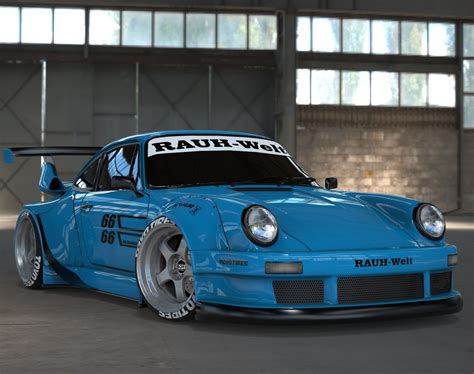 Porsche 911 RWB BLUE EDITION | CGTrader