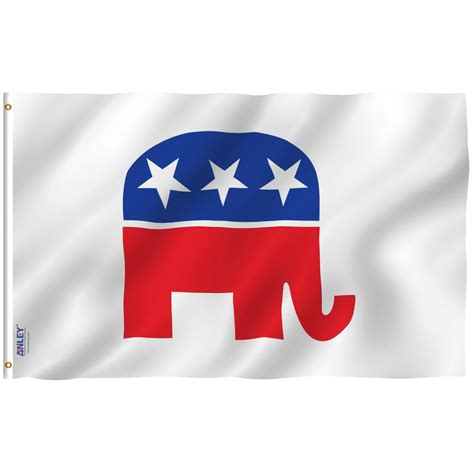 Anley Fly Breeze 3x5 Foot Republican Party Flag - Elephant Flags Polyester - Walmart.com