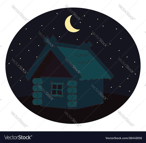 House in night on white background Royalty Free Vector Image