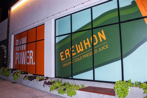 Storefront window decals for Erewhon organic juice | Front Signs