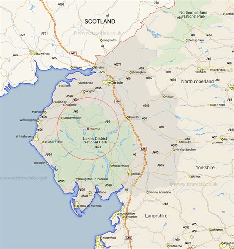 Keswick Map - Street and Road Maps of Cumbria England UK