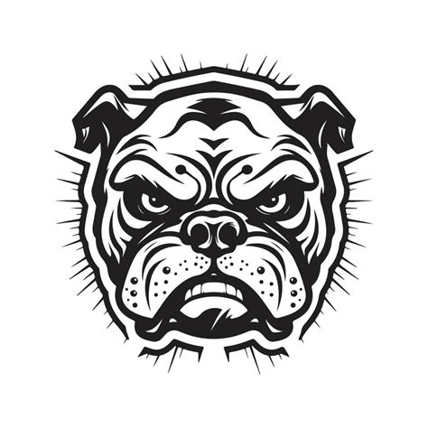 angry bulldog, logo concept black and white color, hand drawn illustration 22089147 Vector Art ...