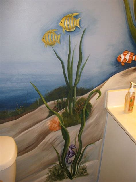 Ocean Mural Bathroom | Ocean mural, Wall painting, Nursery mural