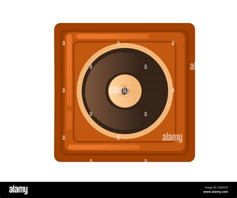 Vintage record player with retro vinyl disc vector illustration isolated on white background ...