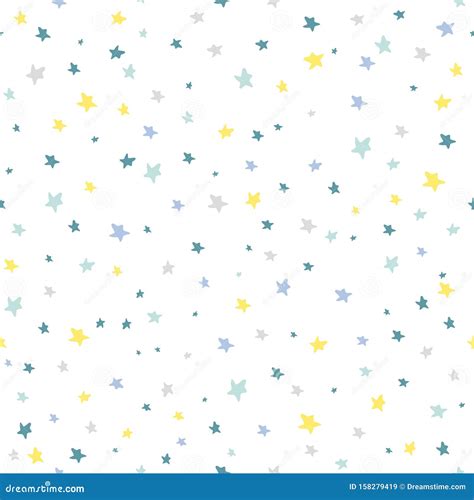 Tiny Hand Drawn Twinkle Stars Vector Seamless Pattern Stock ...