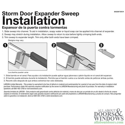 Larson Storm Door Double Sweeps Expander Replacement