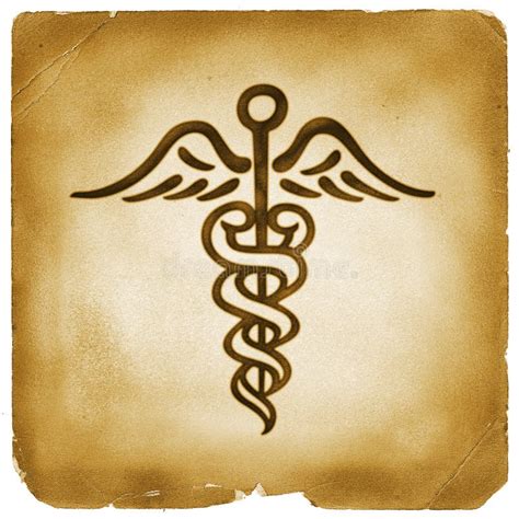 Caduceus Hermes Symbol Old Paper Stock Illustration - Image: 51649198