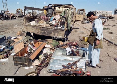 Destroyed vehicles on the Highway 80 known as the the Highway of Stock ...