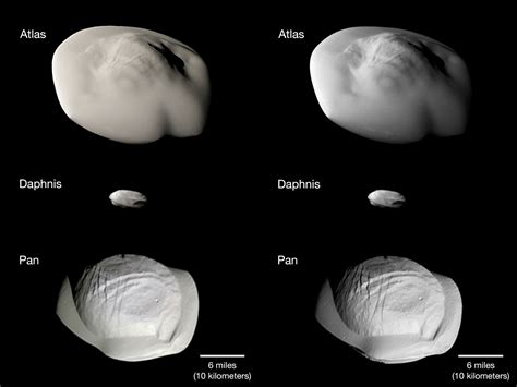 NASA's Cassini Spacecraft Views Three of Saturn's Small Ring Moon