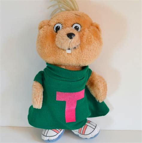 Vintage Theodore Chipmunk Stuffed Plush 1980's t.v. show