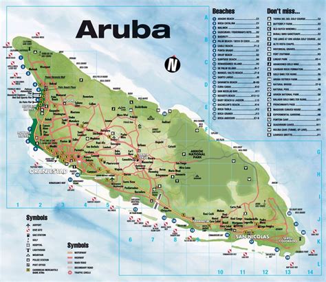 Tourist Map Of Aruba. Aruba Tourist Map. | Travel In 2019 | Aruba - Printable Map Of Aruba ...