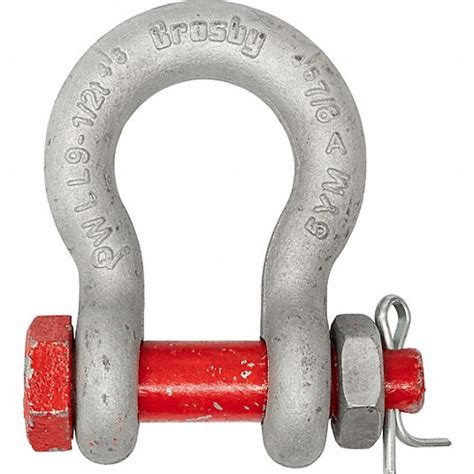 CROSBY, Anchor Shackle, 110,000 lb Working Load Limit, Bolt Type Anchor ...