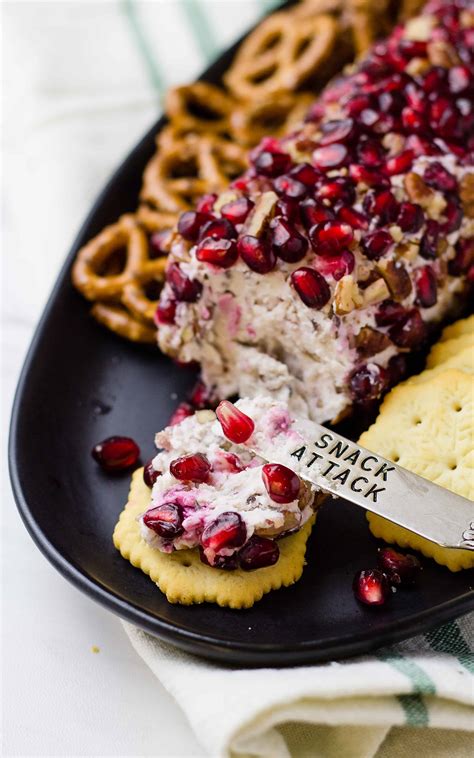 Drunken Goat Cheese Log with Pomegranates and Pecans