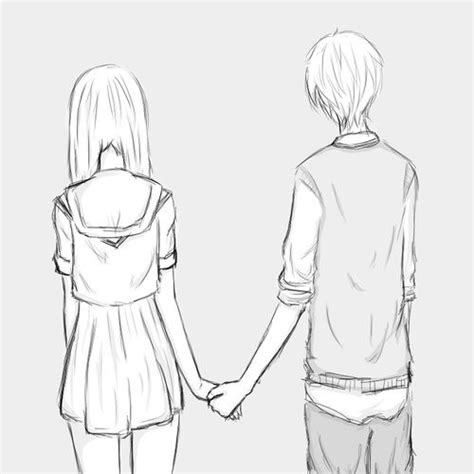 Anime couple holding hands | Anime love couple, Love drawings, Sketches