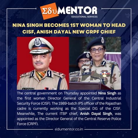 Nina Singh Achieves Historic Milestone as the First Woman to Lead CISF ...