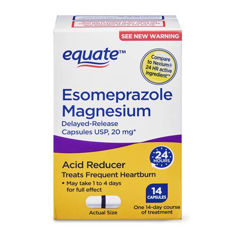 Equate Esomeprazole Magnesium Delayed-Release Capsules Acid Reducer, 14 Count - Walmart.com ...