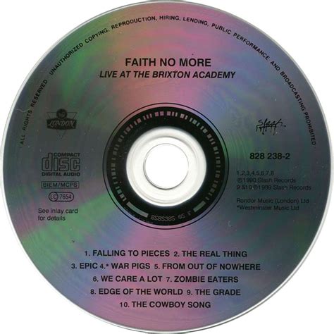 Carátula Cd de Faith No More - Live At The Brixton Academy - Portada